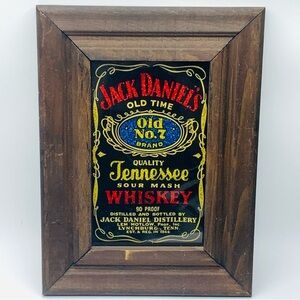 Vintage Jack Daniels Old Time Tennessee Whiskey Sour Mash Sign Red Gold Blue